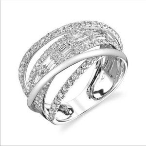 New 925 Silver Diamond Stackable Beautiful Ring 💍